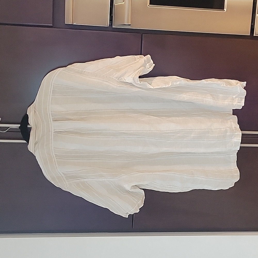 BROOKS BROTHERS Irish linenshort sleeve camp collar  STRIPED sport SHIRT - Picture 2 of 12